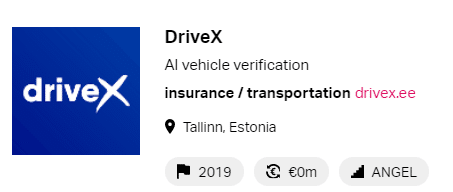 Screenshot of DriveX from the Baltic startups and scaleups to watch in 2021